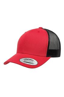 Двухцветная кепка дальнобойщика в стиле ретро Flexfit, красный