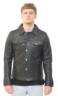 Кожаная рубашка в стиле ретро. Куртка Trucker-Bali Infinity Leather, черный