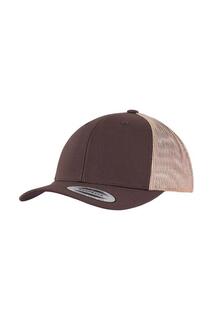 Двухцветная кепка дальнобойщика в стиле ретро Flexfit, коричневый