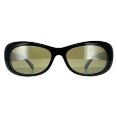 Овальные блестящие черные солнцезащитные очки Zebra 555nm, зеленые поляризованные Serengeti, черный