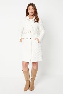 Стеганое пальто с фурнитурой Mini Diamond Wallis, белый