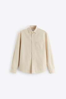 Рубашка Zara lyocell - cotton, светло-бежевый