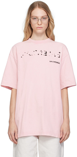Розовая футболка с рисунком от руки Balenciaga