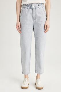 Джинсовые брюки с завышенной талией Paperbag из 100 % хлопка DeFacto, серый
