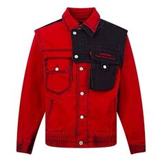 Куртка Men&apos;s Levis x FENG CHEN WANG Crossover Multiple Pockets Casual Red Jacket, красный