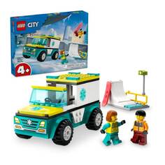 Конструктор Lego Emergency Ambulance and Snowboarder, 79 деталей