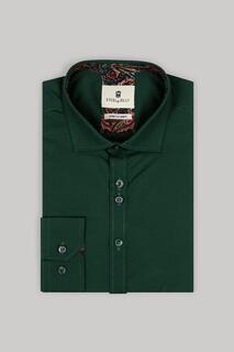 Рубашка Slim Fit с длинными рукавами и двойной пуговицей Steel &amp; Jelly, зеленый