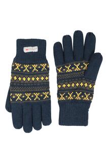 Thinsulate Fairisle Gloves Трикотажные теплые зимние варежки Mountain Warehouse, синий