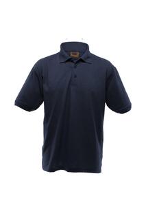 UCC 50 50 Тяжелая однотонная рубашка-поло из пике с короткими рукавами Ultimate Clothing Collection, темно-синий