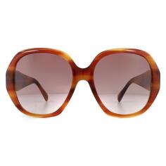 Красные солнцезащитные очки Square Havana с градиентом Gucci, коричневый