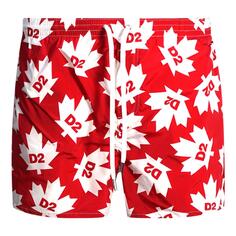 Красные шорты для плавания с логотипом Maple Leaf по всей поверхности Dsquared2, красный