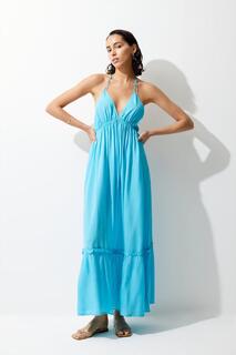 Многоярусное пляжное платье макси Karen Millen, синий