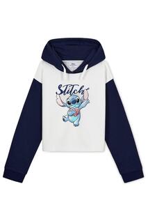 Укороченное худи через голову Stitch Disney, мультиколор