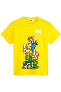 Желтая футболка с коротким рукавом Super Mario, желтый