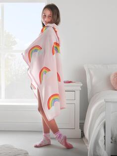 Флисовое одеяло с капюшоном &quot;Rainbow Hearts&quot; Catherine Lansfield, розовый