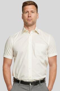 Кремовая классическая рубашка с коротким рукавом Easy Care Double TWO, белый