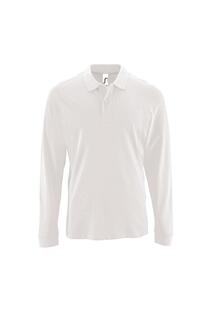 Идеальная рубашка-поло из пике с длинными рукавами SOL&apos;S, белый Sols