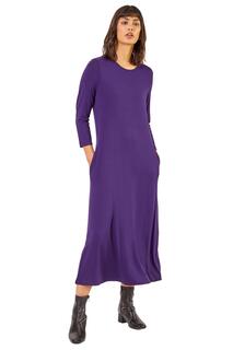 Платье миди из джерси с карманами Roman, фиолетовый