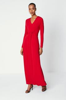 Платье миди из джерси с завязкой спереди Debenhams, красный