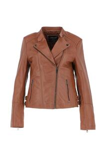 Модная кожаная байкерская куртка Giada Ashwood Leather, коричневый