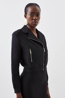 Фигурная форма Бинтовая вязаная куртка-бомбер Karen Millen, черный
