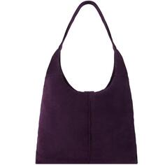 Фиолетовая большая сумка через плечо из мягкой замши-хобо | БХХАН Sostter, черный
