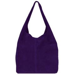 Фиолетовая сумка-хобо из мягкой замши | БИКИКС Sostter, фиолетовый