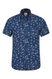 Рубашка из 100% хлопка с тропическим принтом и короткими рукавами Mountain Warehouse, синий