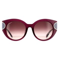 Фиолетово-коричневые винные солнцезащитные очки «кошачий глаз» с градиентом Salvatore Ferragamo, фиолетовый