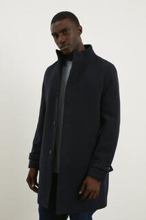 Фирменное пальто с воротником-воронкой Burton, темно-синий