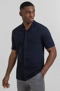 Рубашка из джерси с коротким рукавом и вафельной текстурой Steel &amp; Jelly, темно-синий