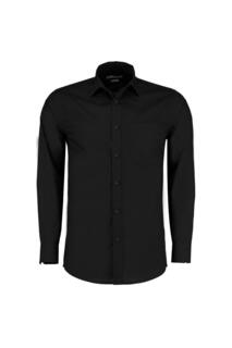 Рубашка из поплина с длинным рукавом Kustom Kit, черный