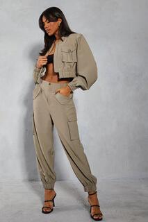 Индивидуальные брюки-карго с несколькими карманами и манжетами MISSPAP, бежевый
