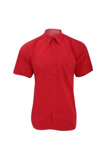 Рубашка из поплина с коротким рукавом Fruit of the Loom, красный