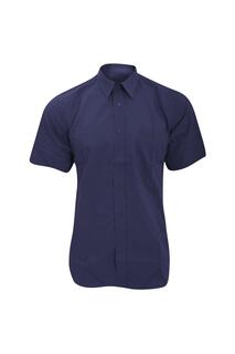 Рубашка из поплина с коротким рукавом Fruit of the Loom, темно-синий