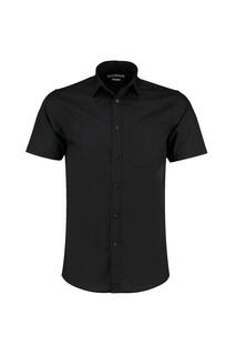 Рубашка из поплина с короткими рукавами Kustom Kit, черный