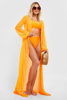 Шифоновое пляжное кимоно Essentials boohoo, оранжевый