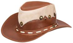 Австралийская ковбойская шляпа Outback из натуральной кожи и замши в западном стиле Infinity Leather, коричневый