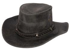 Австралийская ковбойская шляпа из натуральной кожи Infinity Leather, черный