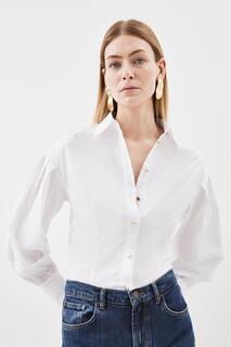 Рубашка из тканого материала с рукавами-блузоном Karen Millen, белый