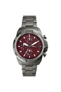 Модные аналоговые кварцевые часы Bronson из нержавеющей стали — Fs6017 Fossil, красный