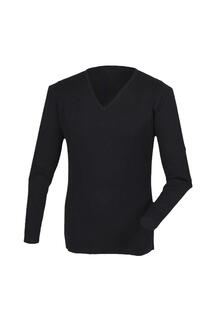 Акриловый джемпер с V-образным вырезом Cashmere Touch, трикотаж Henbury, черный