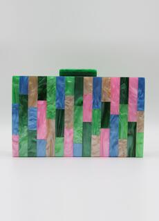 Акриловый клатч с цветными блоками KOKO COUTURE, зеленый