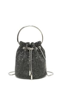 Вечерняя сумка-клатч Mond с ручкой в ​​форме полумесяца и бриллиантами Fontanella Fashion, черный