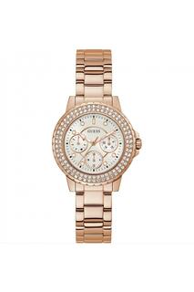 Модные аналоговые кварцевые часы Crown Jewel из нержавеющей стали - Gw0410L3 Guess, розовое золото