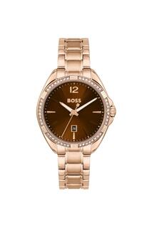 Модные аналоговые кварцевые часы Felina из нержавеющей стали с покрытием - 1502621 BOSS, коричневый