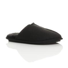 Тапочки-мюли из искусственного меха на плоском каблуке AJVANI, черный