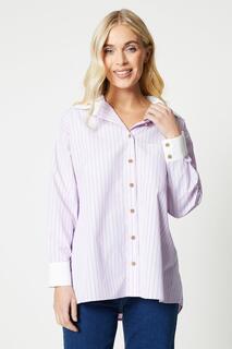 Свободная рубашка Petite Stripe с контрастным воротником Wallis, розовый