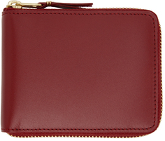Красный кожаный классический кошелек на молнии Comme des Garçons Wallets