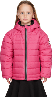 Детский розовый пуховик Bobcat с капюшоном Summit розовый Canada Goose Kids